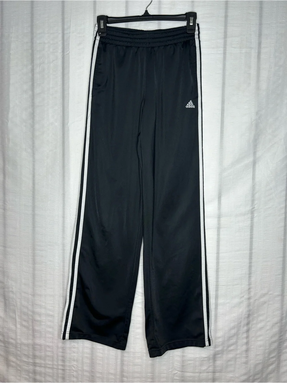Vintage Y2k Adidas Sweatpants Men’s Small Black Loose Baggy Embroidery 3 Lines